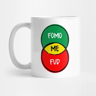 crypto – funny Venn diagram – FOMO, FUD and me Mug